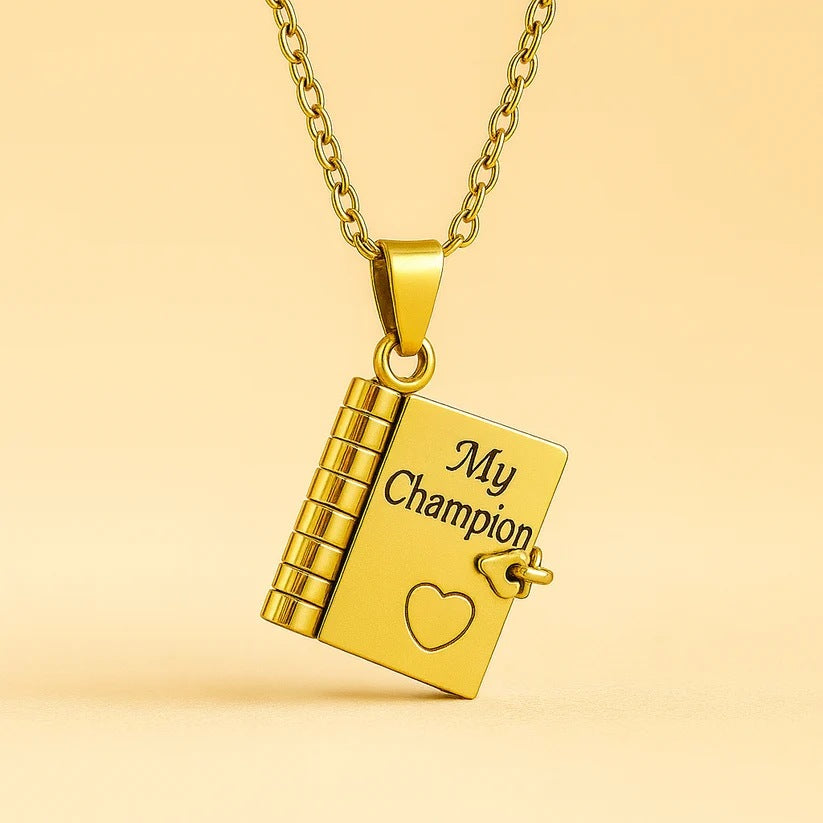 Hjärtboken My Champion i guld